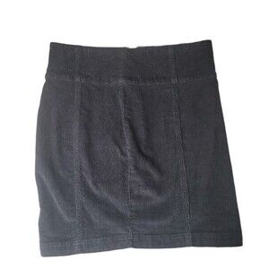 SO Black Corduroy Skirt High Waist Front Slit Juniors Size 5/27W
